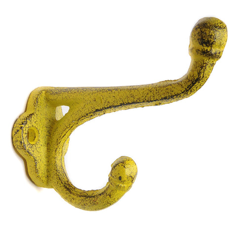 Cast iron small straight top hook-yellow
