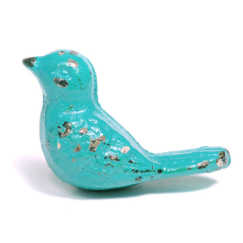 Cast Iron bird Pull - Turquoise