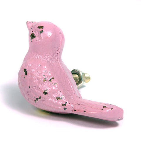 Cast iron bird pull-light pink