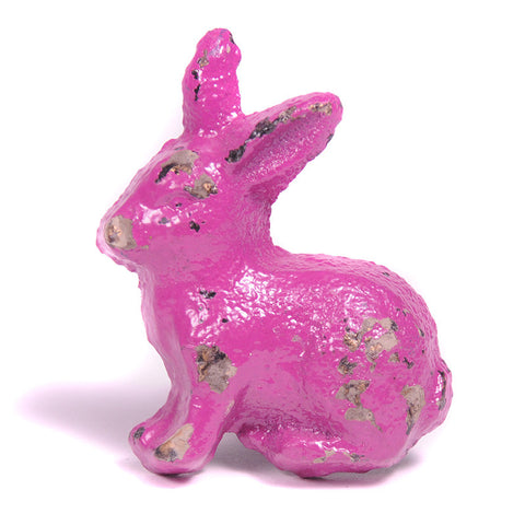 Cast iron rabbit pull-dark pink