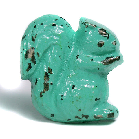 Cast iron squirrel pull-teal