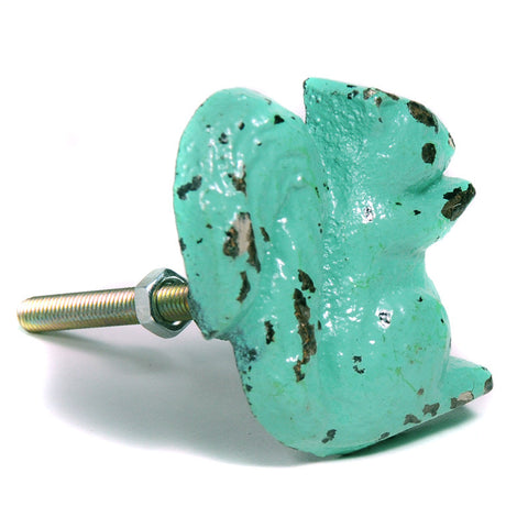 Cast iron squirrel pull-teal