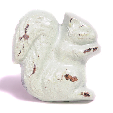 Cast iron squirrel pull-white