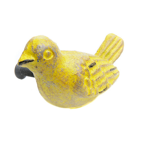 Cast iron bird pull-yellow