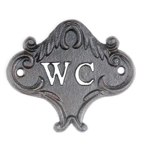 Cast iron WC sign