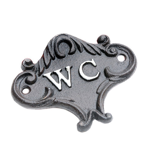 Cast iron WC sign