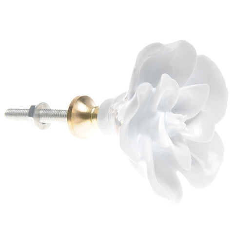 Ceramic sculpted flower-white