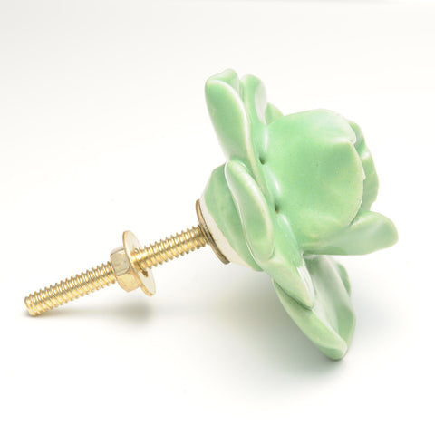 Ceramic open rose pull-green