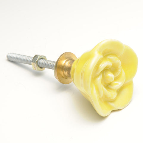 Small ceramic rose pull-yellow