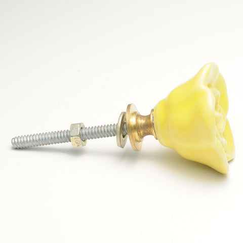 Small ceramic rose pull-yellow