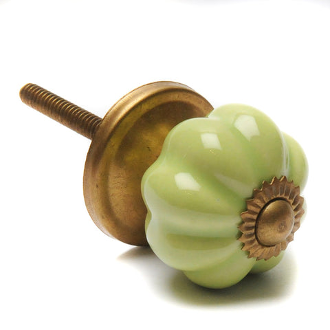 Mini ceramic pumpkin-shaped pull-green