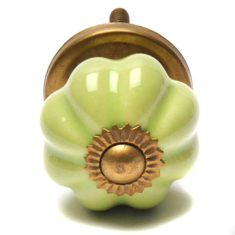 Mini ceramic pumpkin-shaped pull-green