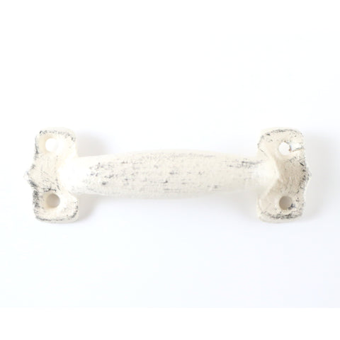 Basic cast iron handle with cream distressed finish