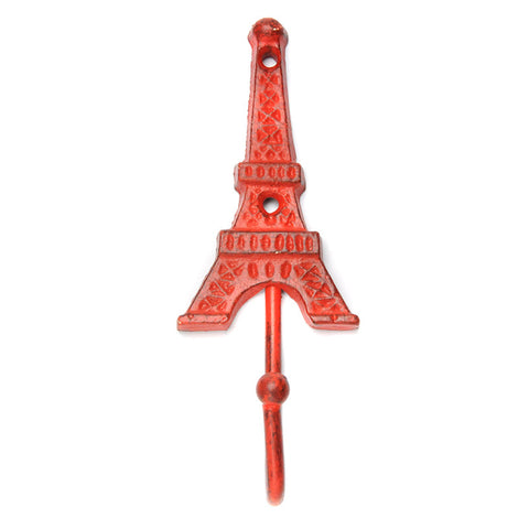 Cast iron Eiffel tower hook - Red