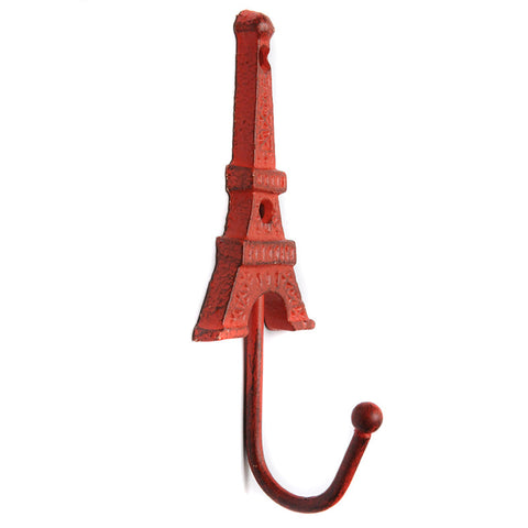 Cast iron Eiffel tower hook - Red