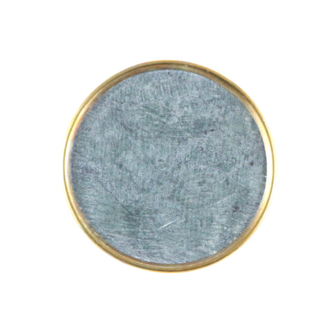 Green marble flat pull with gold rim