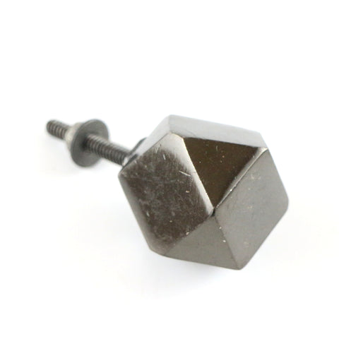 Cast aluminum onyx coloured geometric pull