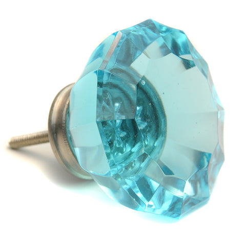Extra large turquoise glass pull