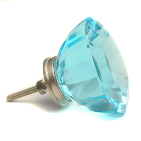 Extra large turquoise glass pull