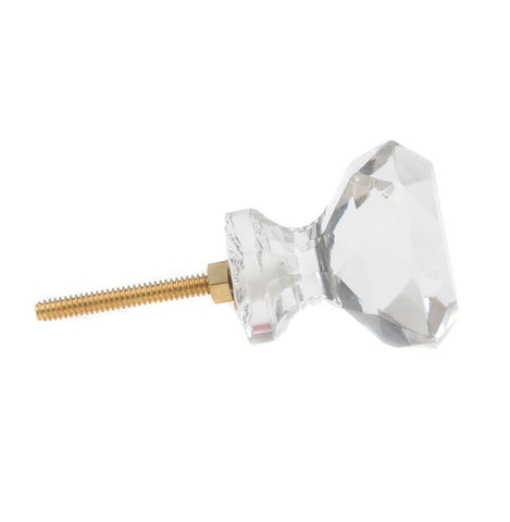 Large cut glass pull on pedestal