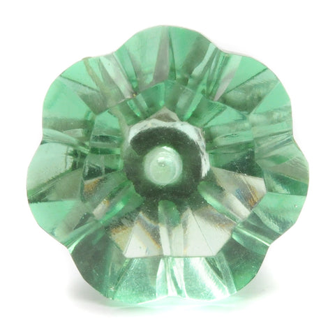 Glass scalloped edged pull-green