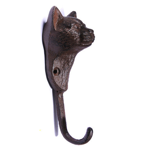 Cast iron cat head hook- brown