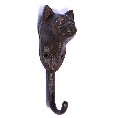 Cast iron cat head hook- brown