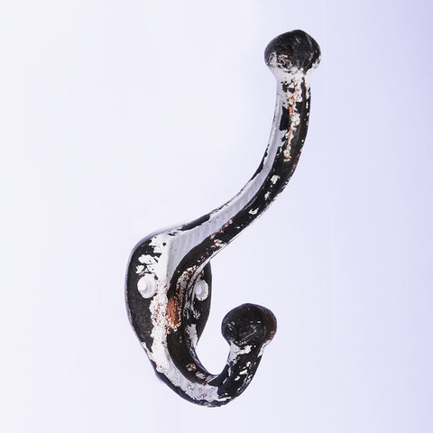 Cast iron distressed hook-white