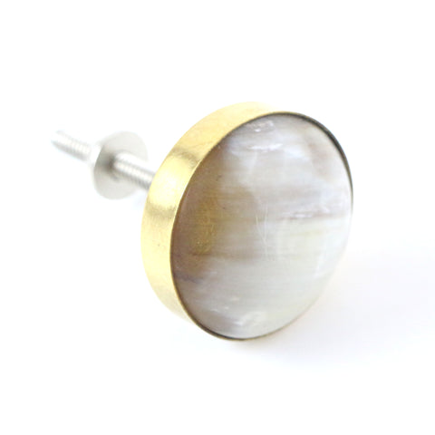 Domed horn pull with gold rim