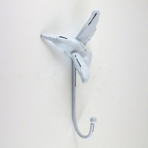 Cast iron hummingbird hook white