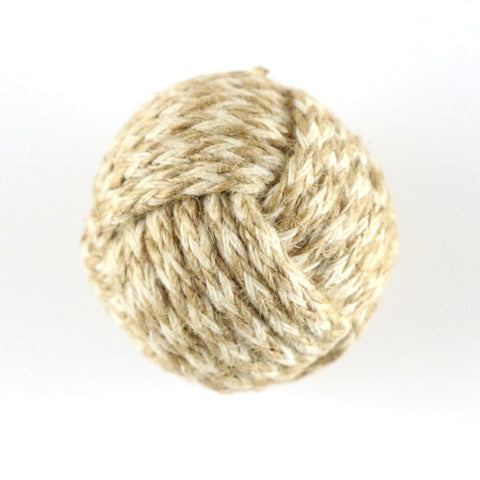 Beige and cream jute rope pull-woven pattern