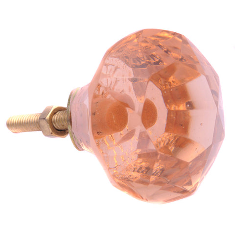 Large glass diamond pull-peach