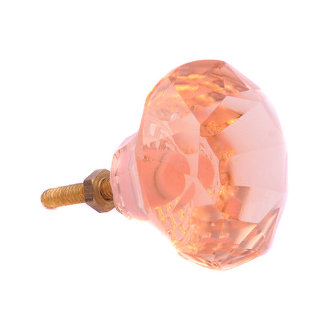 Medium glass diamond pull-peach