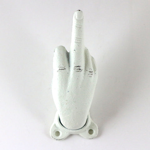 Middle finger hook-white