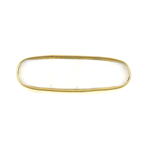 Marble and brass oblong shaped pull-white