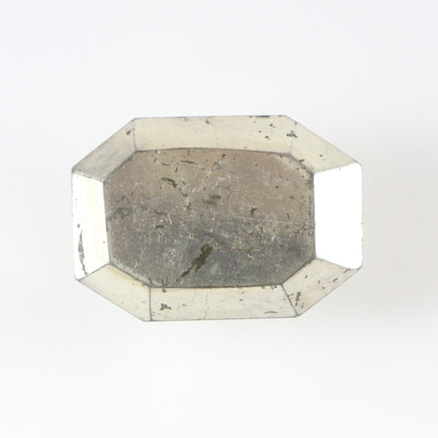 Distressed silver, octagon shaped glass pull