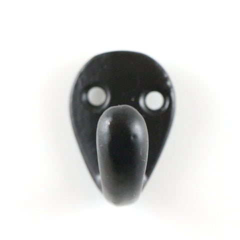 Cast iron, oval back, mini hook-black satin