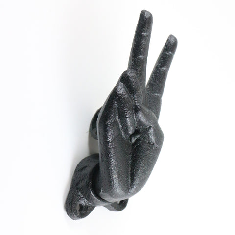 Peace sign hook-black
