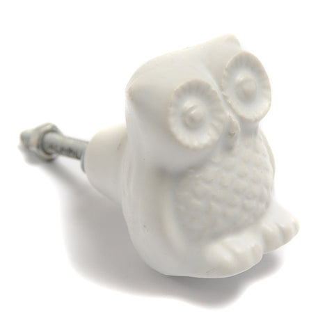 Ceramic owl shaped pull