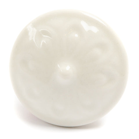 Ceramic embossed pull-ivory