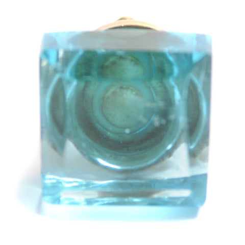 Small square glass pull-Turquoise