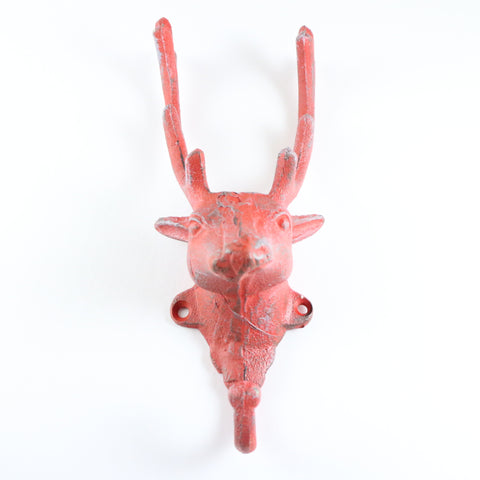 NACH cast iron reindeer hook-red