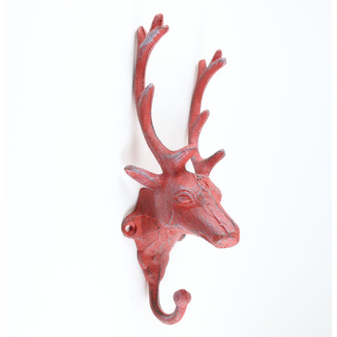 NACH cast iron reindeer hook-red