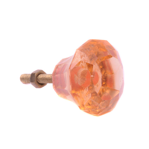 Small glass diamond pull-peach