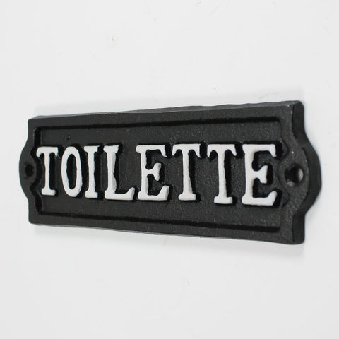 Cast iron toilette sign, rectangular
