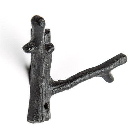 Cast iron double branch hook-brown