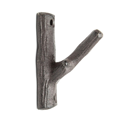 Cast iron single branch hook - brown