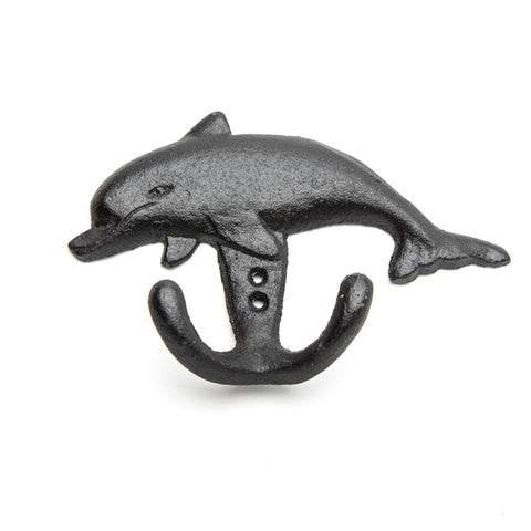 Cast iron dolphin hook-black