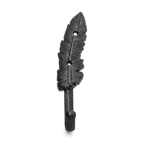 Cast iron feather hook-black