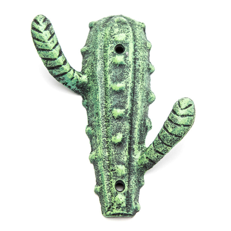 Green distressed cactus hook